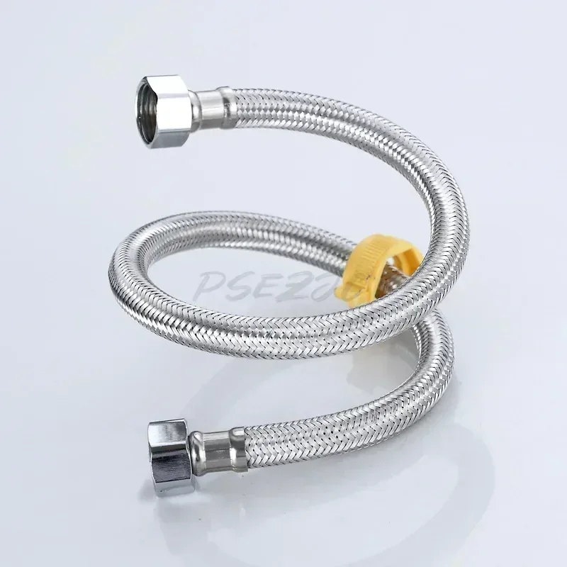 Household 304 Steel Wire Braided Pipe Water Heater Water Supply Hose Steel Wire Hose Toilet Water Inlet Hose Double Head Cap