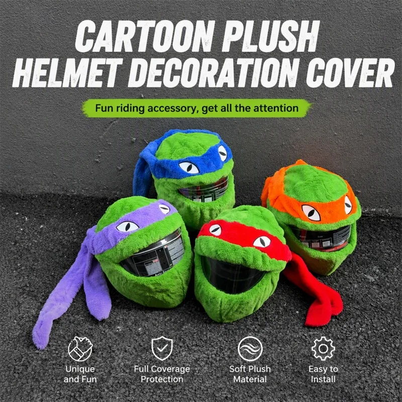 Cartoon Plush Animal Motorcycle Full Helmet Cover Funny Scratch Resistant Funda De Casco Dustproof Soft Wearproof Durable