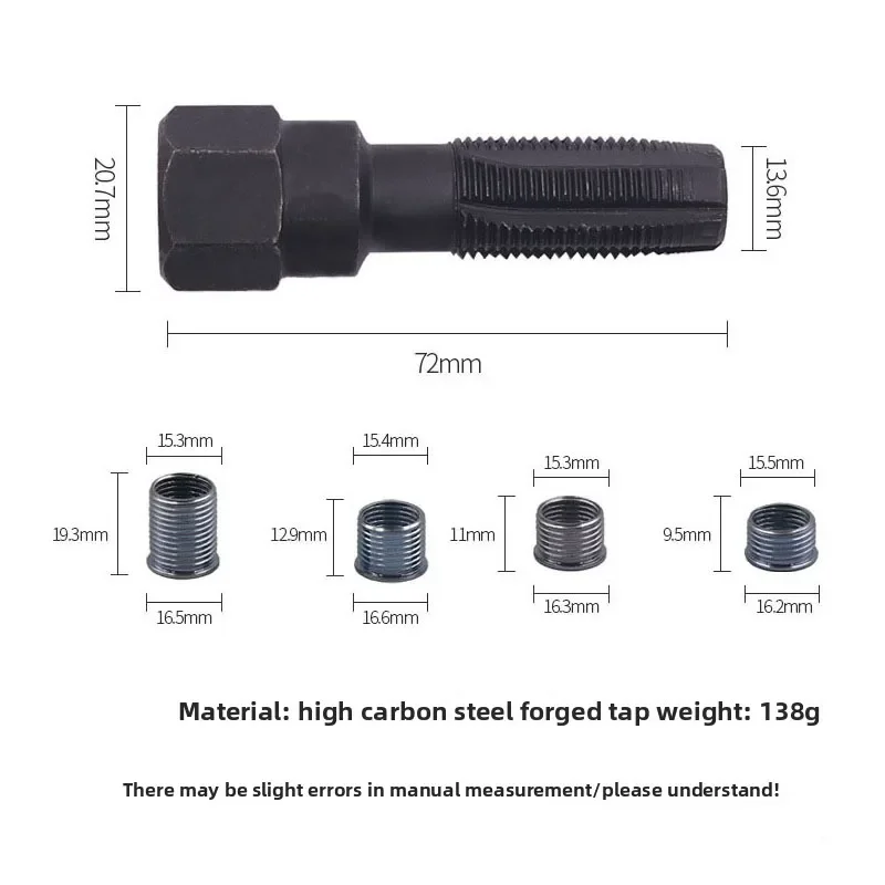 Auto-Werkzeugset 1 Set M14 x 1,25 Zündkerzen-Gewindereparatur-Kit Zündkerzen-Zylinder-Gewindereparatur-Set 14mm Gewindereparaturwerkzeug