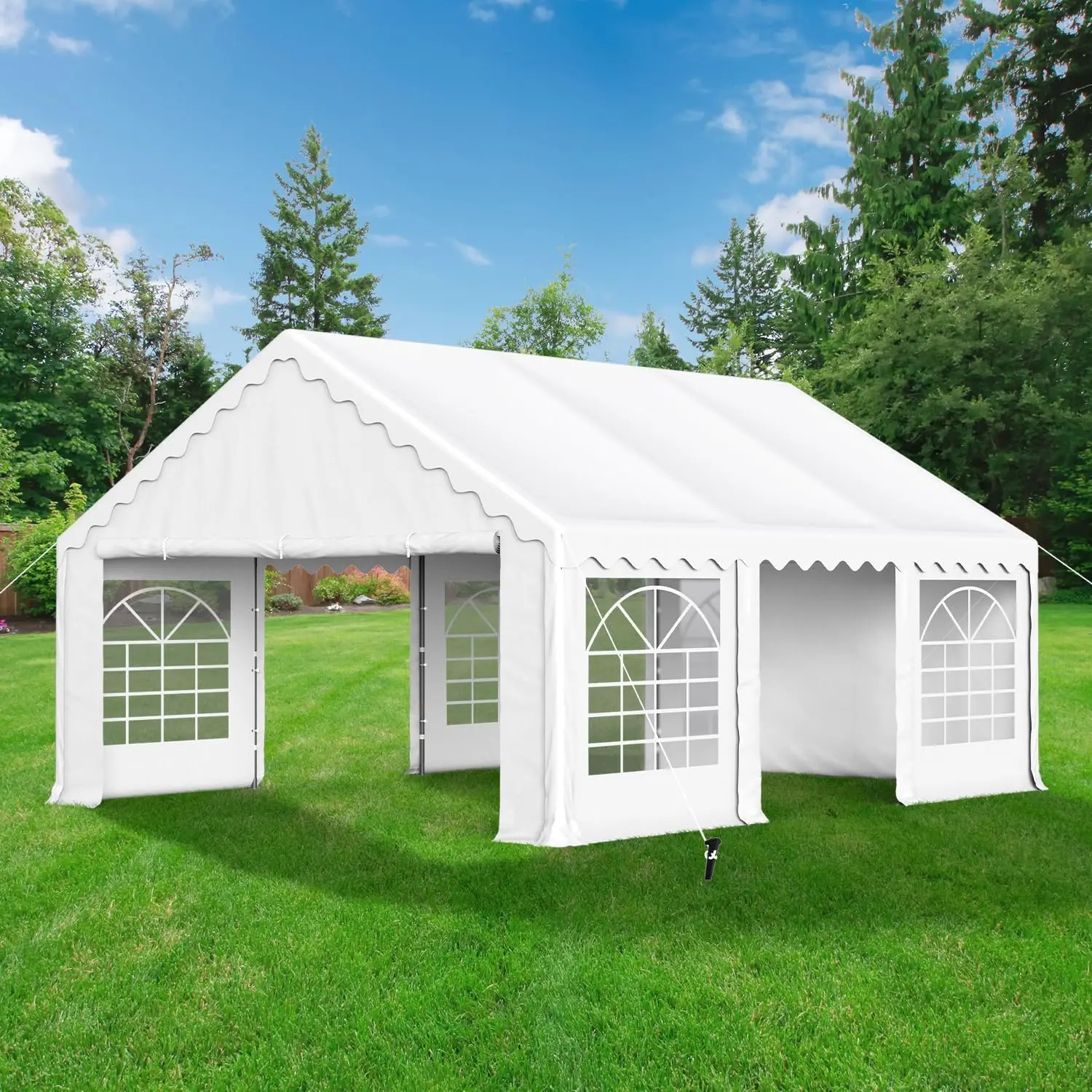 16x20FT Party Tent Heavy Duty, Large Wedding Event Shelters with 3 Carry Bags & Removable Sidewalls, Outdoor Canopy Gazebo