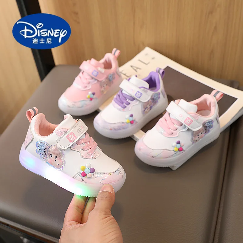 

Disney 2025 Kids LED Sneakers, Leather Cartoon Shoes, Big Light Up Girl's Athletic