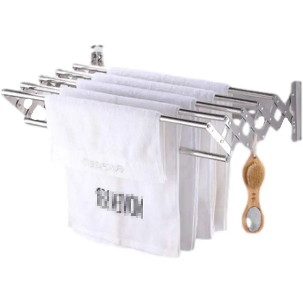 

Расширяемая настенная сушилка для одежды из нержавеющей стали, 5 стержней, 70 см, подходит для внутреннего и наружного использования