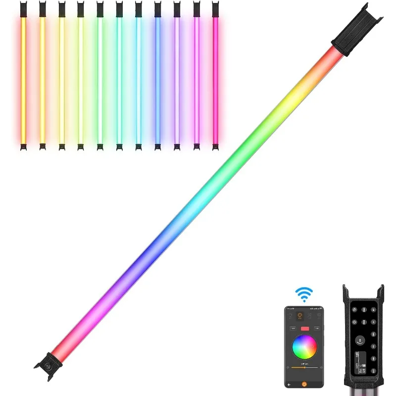 

P120S 30 Вт RGB-ламповая панель, портативное освещение для фотосъемки с батарейным питанием, красочная палочка 2000–10000 К (3,7 фута)