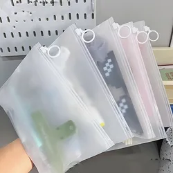 10/20/50pcs, reusable practical storage bag, portable pull tab frosted packaging bag, waterproof thick zipper sealing bag