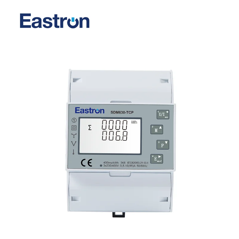 Medidor de Energia do Trilho do Ruído Comunicação Ethernet Tcp Saída do Pulso ce Aprovado Trifásico Quatro Fios Sdm630-tcp