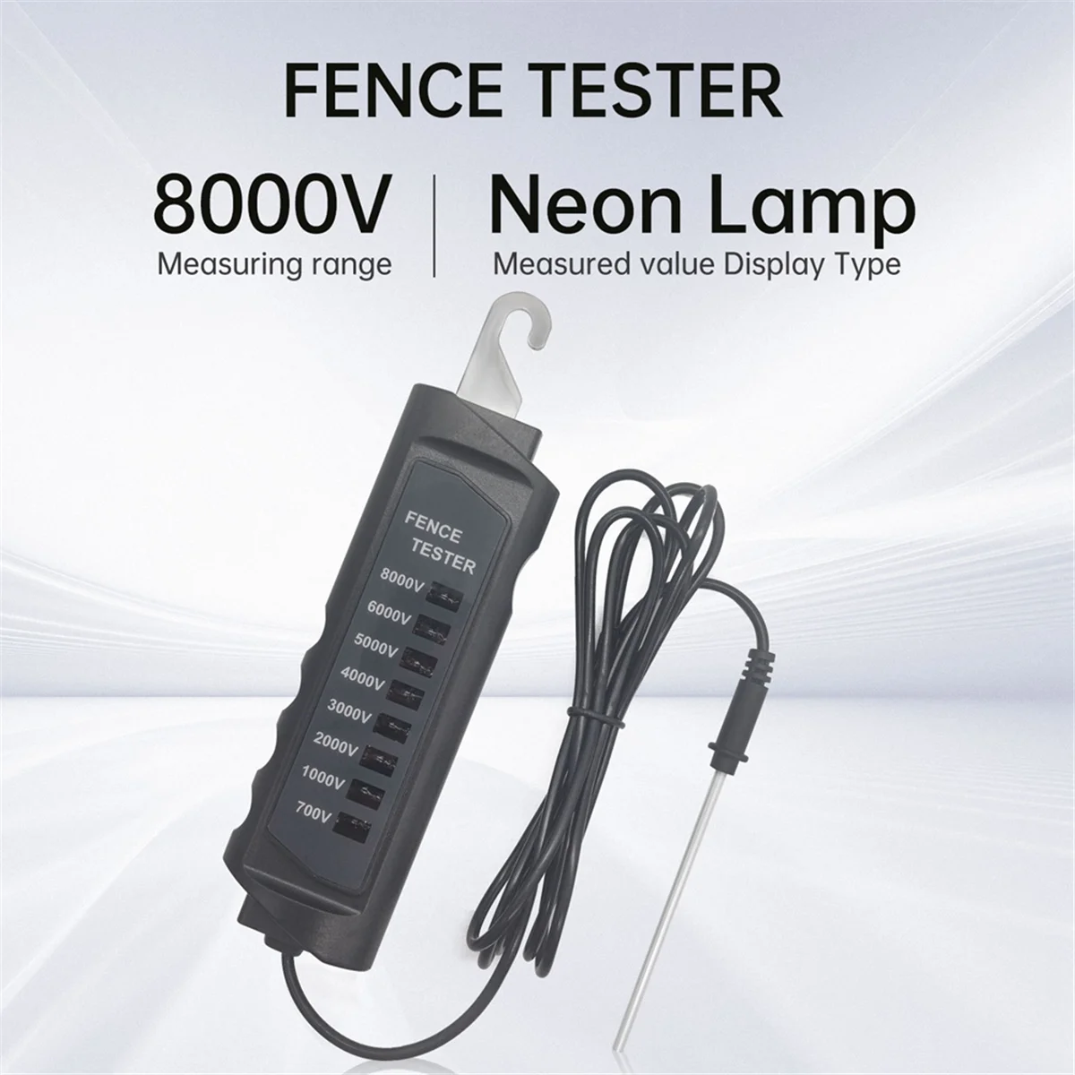 FT-891 Electric Fence Tester 700-8000V Electronic Fence Pulse Voltage Detector Ultimate Safety for Horse Dairy