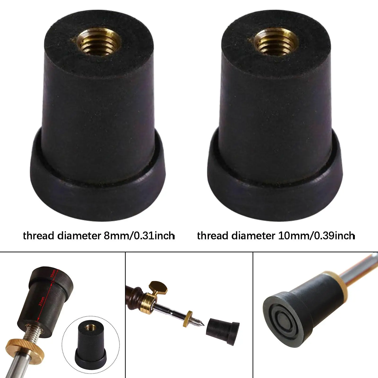 Image of Kontrabass-Endpin, Gummispitze mit internem Metallgewinde, tragbar, stabil, Saitenhalter, Stecker, Saiteninstrument, Endkappen-Schutz