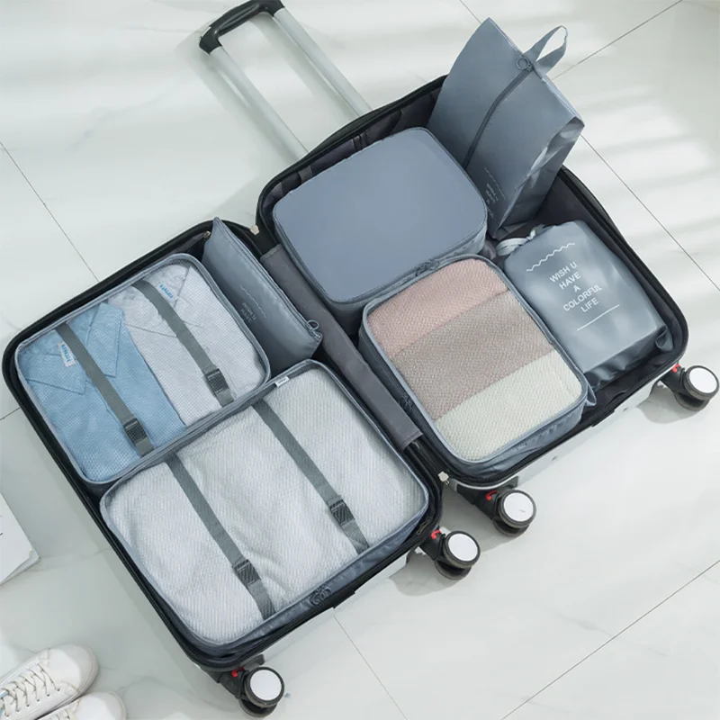 

2023 6/7PCS Travel Storage Bag Set Large Capacity Luggage Bags Packing Cube Clothes Underwear Travel Suitcase Organizer Pouch