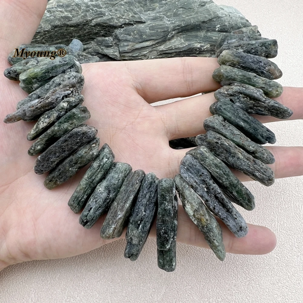 Full Strand 16Inchs Rough Natural Green Quartz Raw ORE Nugget Stick Beads For DIY Jewelry Making MY230941