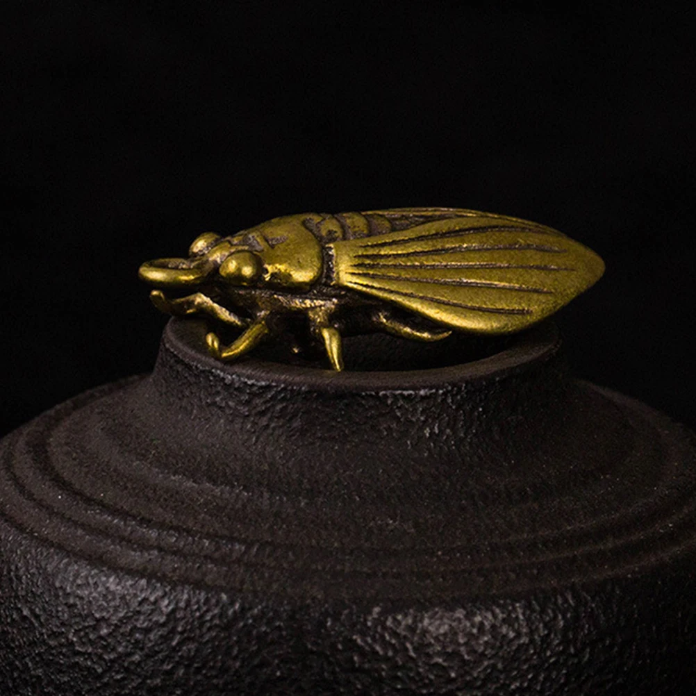 

3 Pcs Retro Rune Cicada Pendant Keychain Pendants Brass Decorations Small Box Cicadas