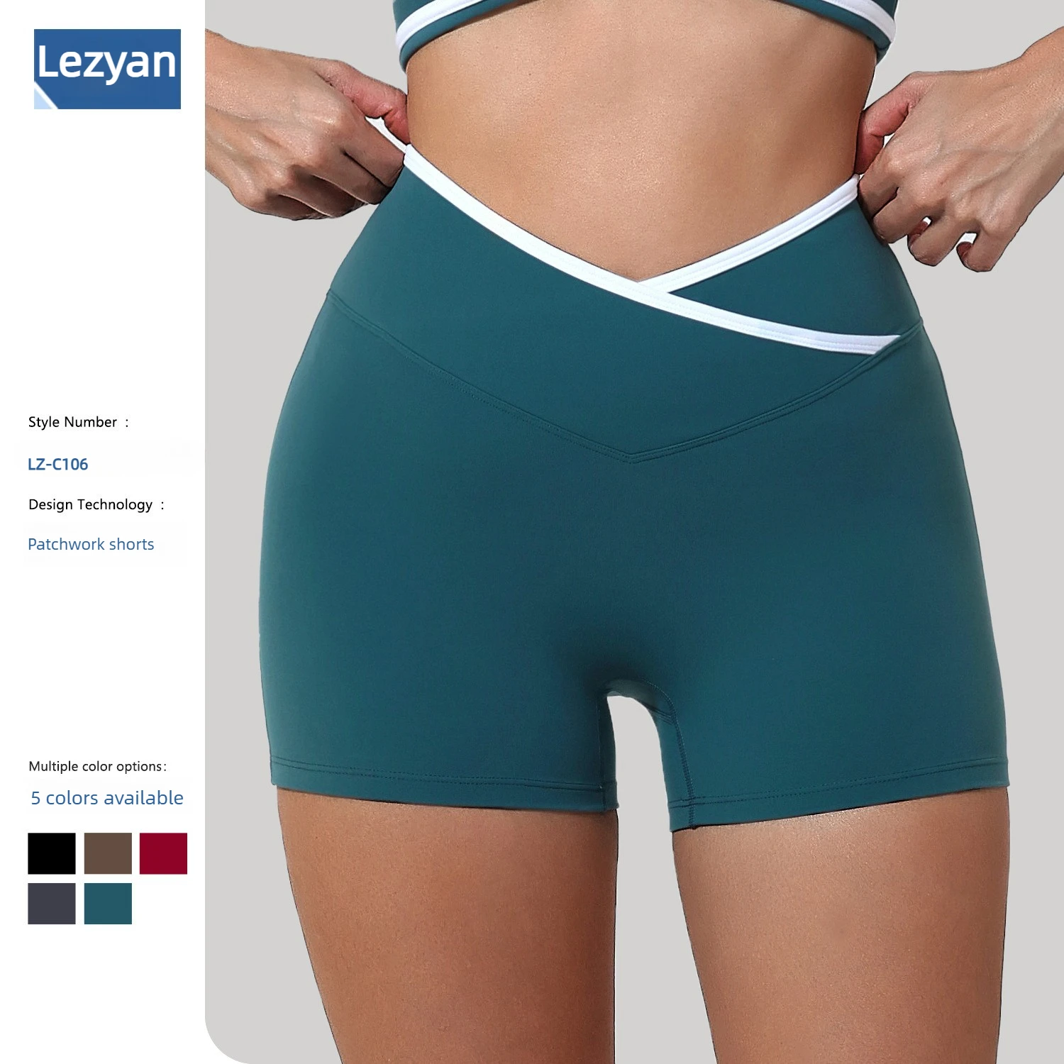 Lezyan Cross High Waist Yoga Shorts Skinny Grind Peach Hip Lift Exercise Women Outside Wear Fitness Gym Workout Sport Gymnastics