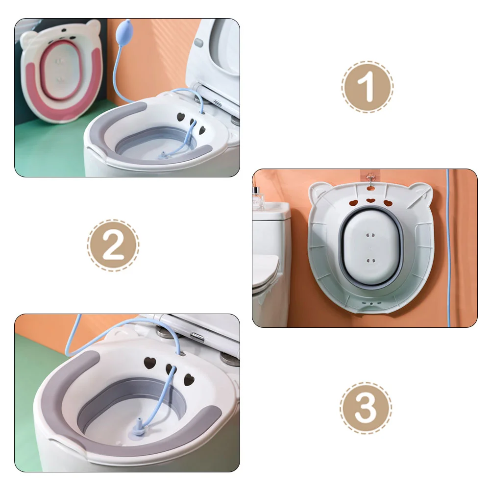 

1pc Foldable Sitz Bath Wall-Mountable Bidet for Postpartum Hemorrhoid Care Easy-Clean High-Temperature Resistant Protection Wash