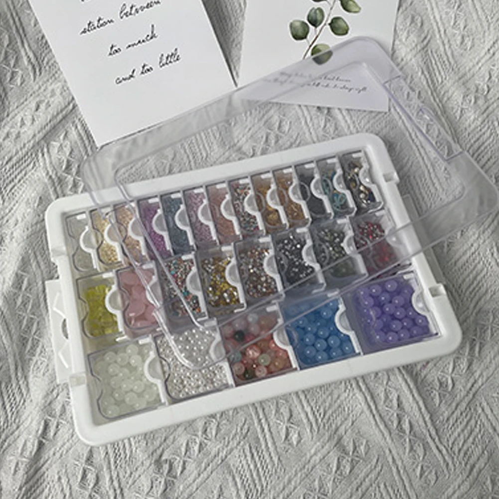 

9/15/21/24/26/39 Grids Diamond Art Bead Box Organizer Diamond Painting Embroidery Box 5D Beads Organizer for Diamond Art Storage
