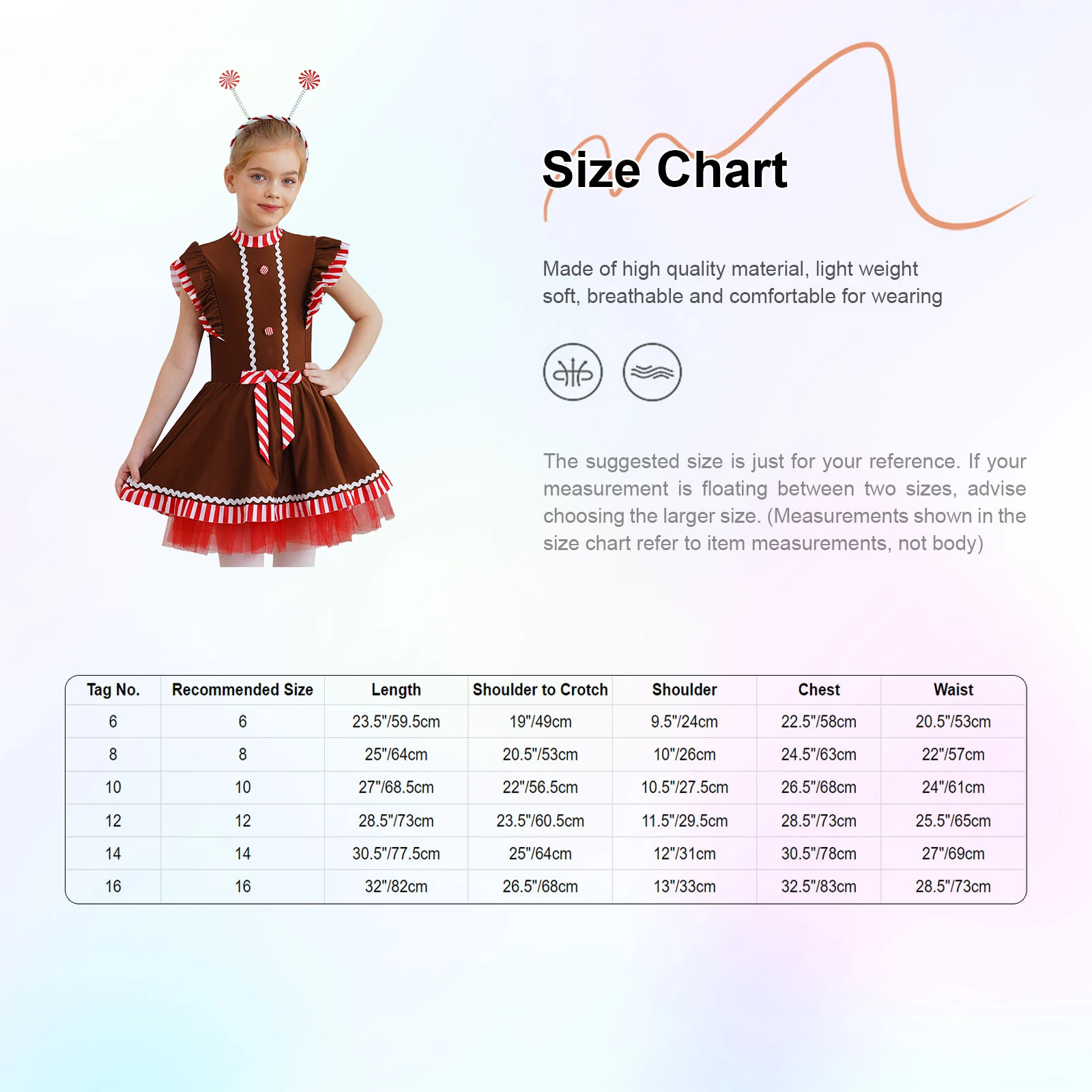 Vestido de leotardo con tutú de baile a rayas y manga voladora de Navidad para niñas con aro para el pelo de piruleta, disfraz de Cosplay de hombre de jengibre de Navidad