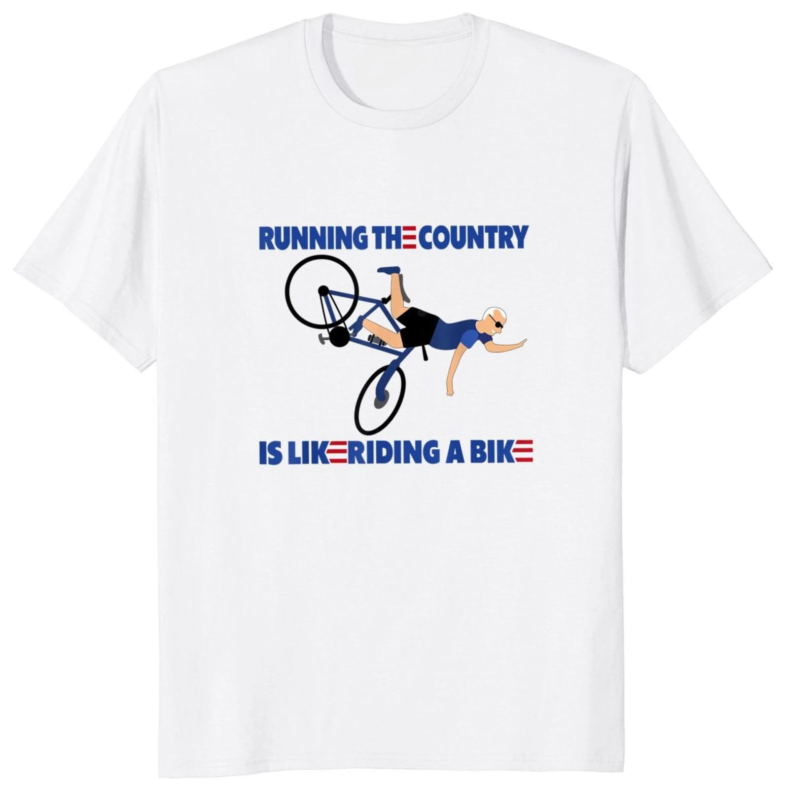 Humor Joe Biden Funny Memes Men Women Clothing Summer Cotton Soft T-shirts Running The Country Is Like Riding A Bike T Shirt