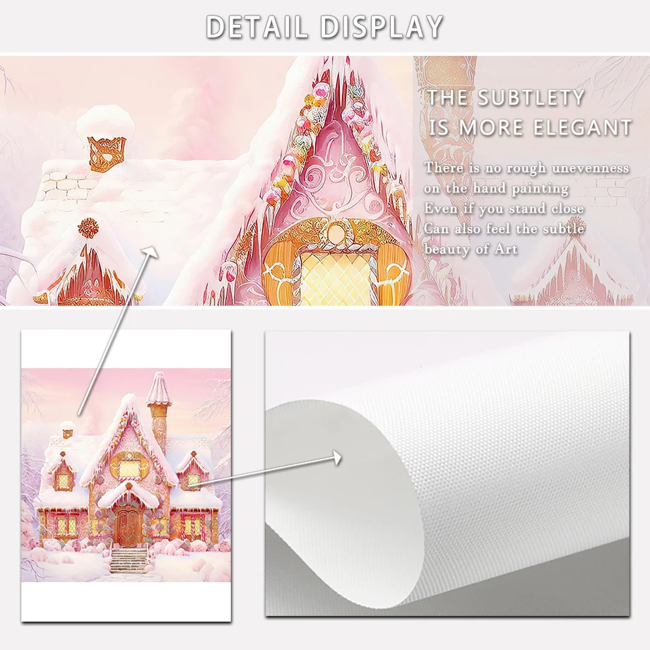 Pink Christmas Decoration Printed Gift Holiday Poster Wall Art Canvas Painting Nordic Poster Home Living Room Decor