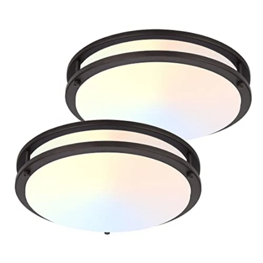 

2Pack LED Flush Mount Ceiling Light Fixture, 13" 20W On/Off Switch to Select 3000K/4000K/5000K, Dimmable Ceiling Lamp for Kitch