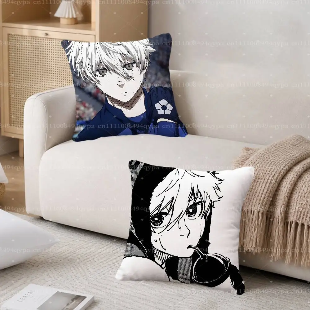 N-Nagi B-Blue Anime Lock Throw Pillow Case Pillowcase Cover Living Room Couch Cushion Case Home Decor