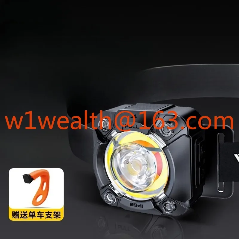 Clip lamp waterproof riding mountaineering long battery life outdoor special induction strong light headlamp