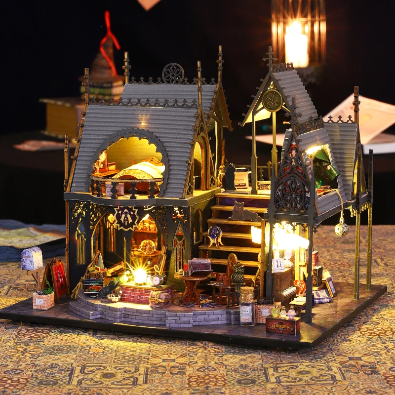 

Magic Cabin Mini Miniature Doll DIY Small Kit Making Room Toys Home Bedroom Decorations With Furniture Wooden Craft Dollhouse