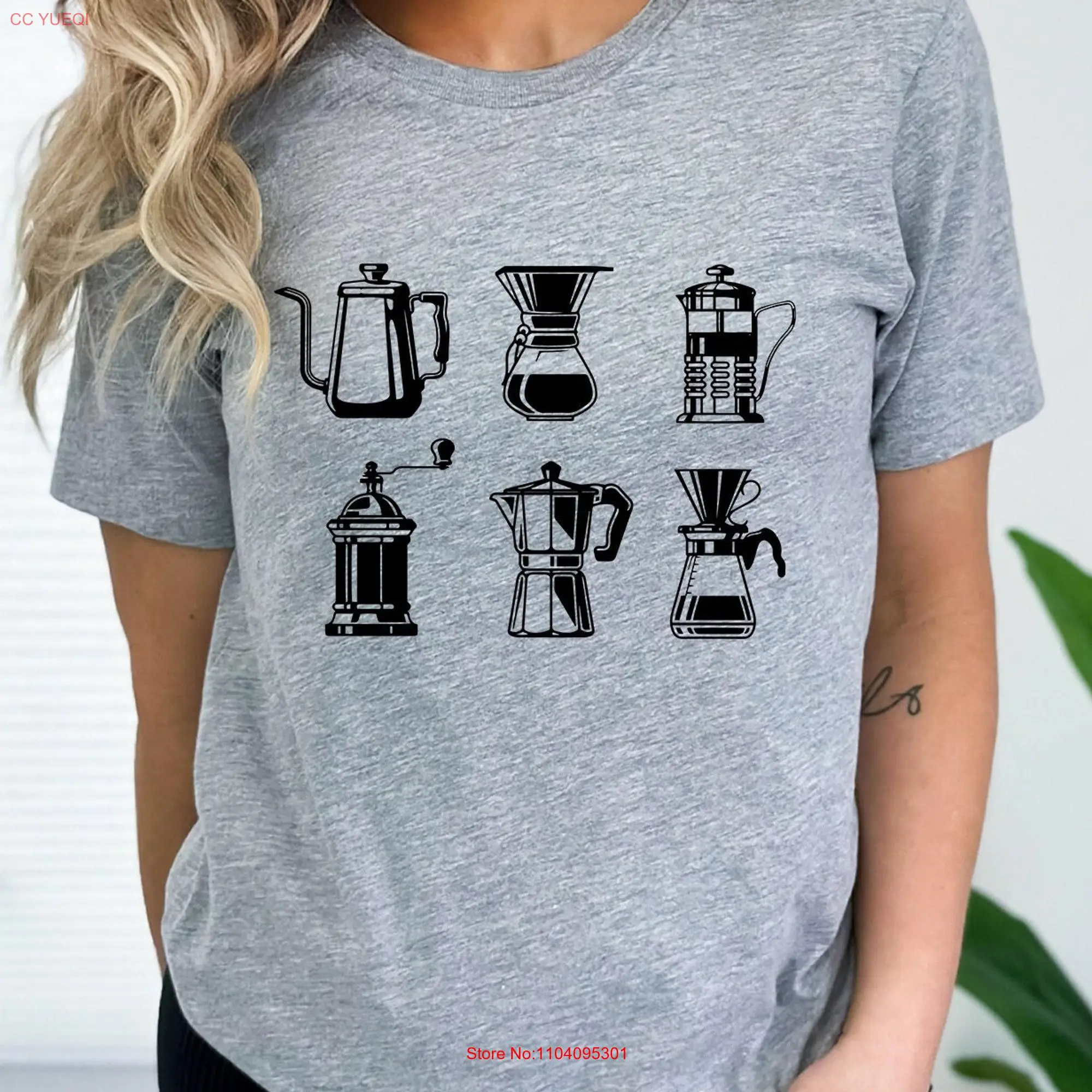 Coffee Maker T Shirt SweaT Shop Machine for the Lover Barista Grinder Pot long or short sleeves