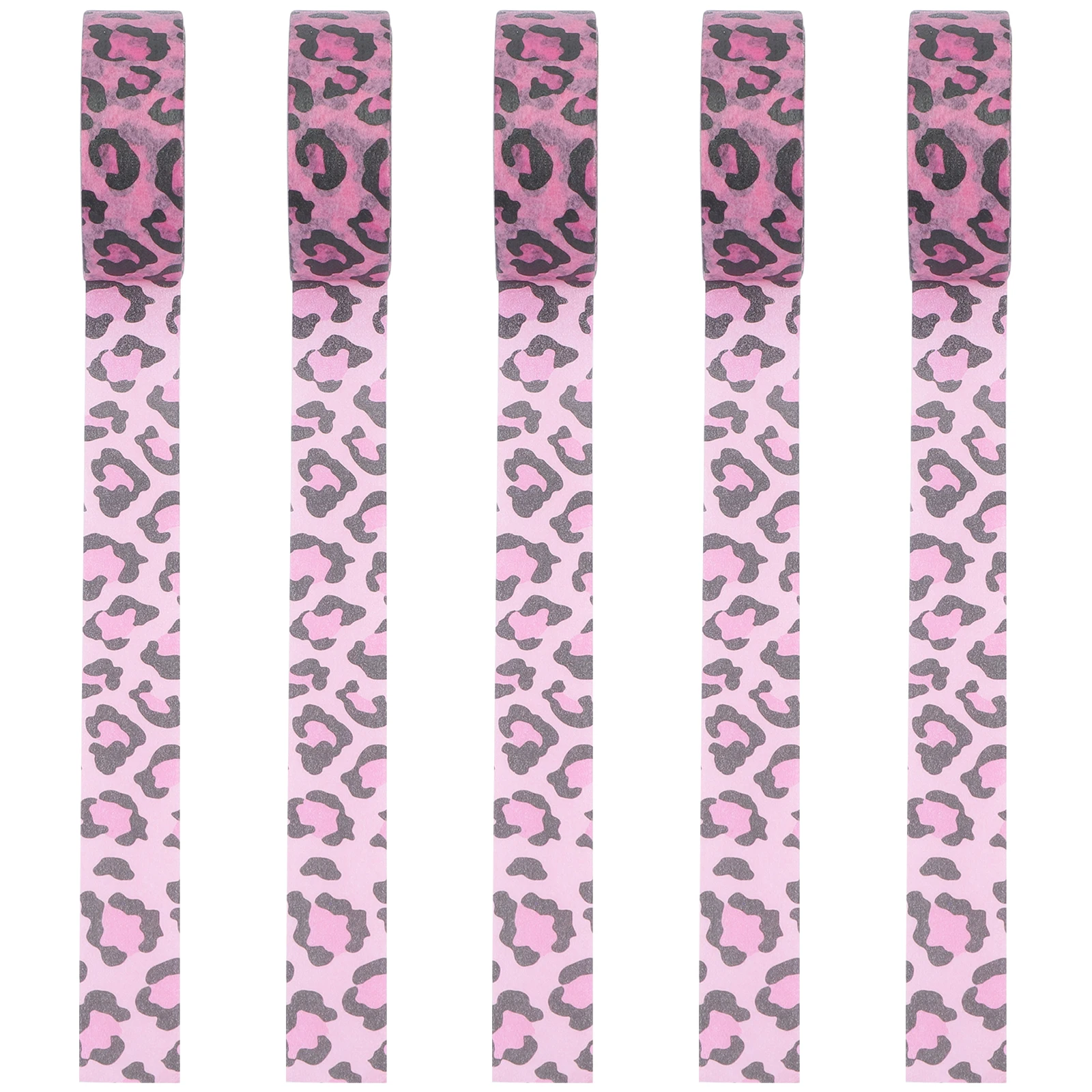 

5 Rolls Paper Tape Animal Prints Leopard Adhesive DIY Scrapbooking Craft Wrapping Journal Decoration Paper Tape