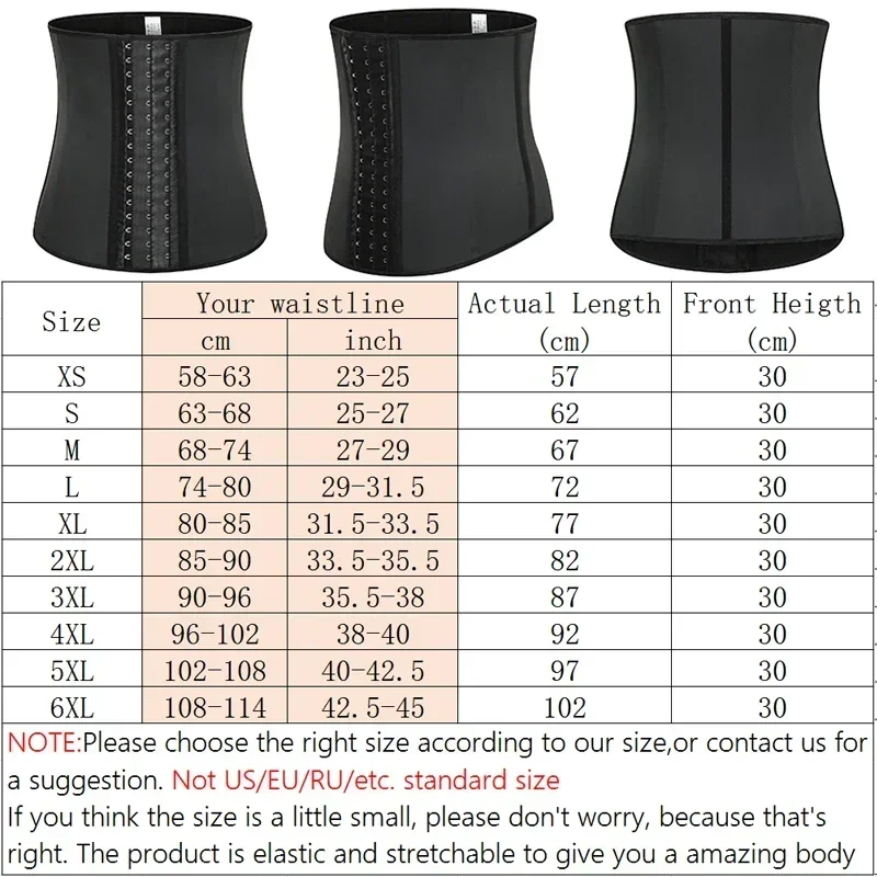 9-Steel-Bone Shapewear Men Latex Waist Trainer Corsets Body Shaper Slimming Tummy Control Cincher Weight Loss Sport Girdle