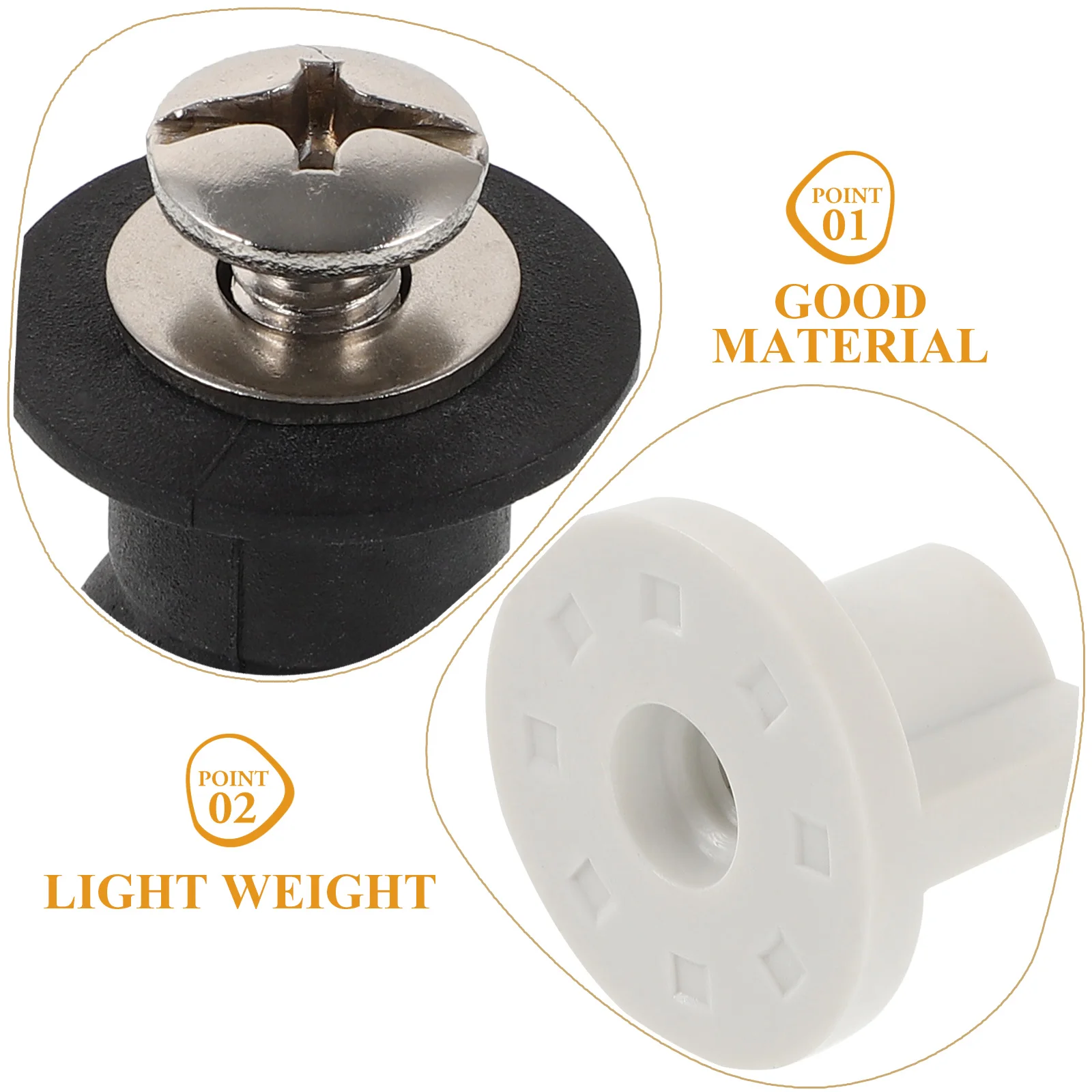 

Toilet Seat Accessories Replacement Parts Round Kit ABS Plastic Screws Bolts Gaskets Durable Secure Fastening Versatile Adapter