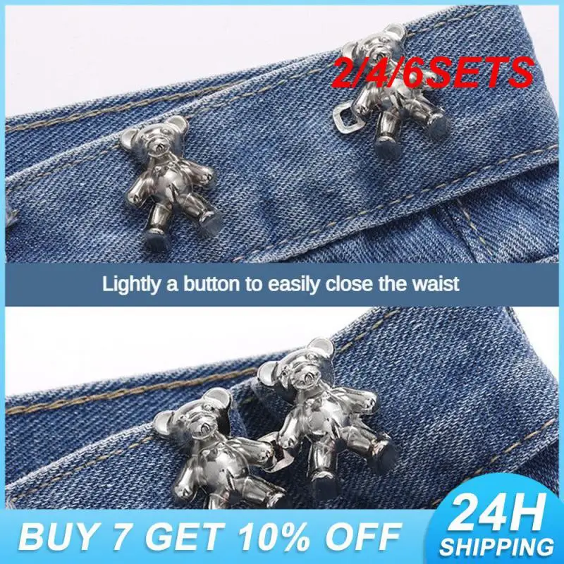 

2/4/6SETS Alloy Waist Buttons Easy To Use Waist Reduction Tool Clothing Accessories Must-have Waist Shrinker Cartoon Pin