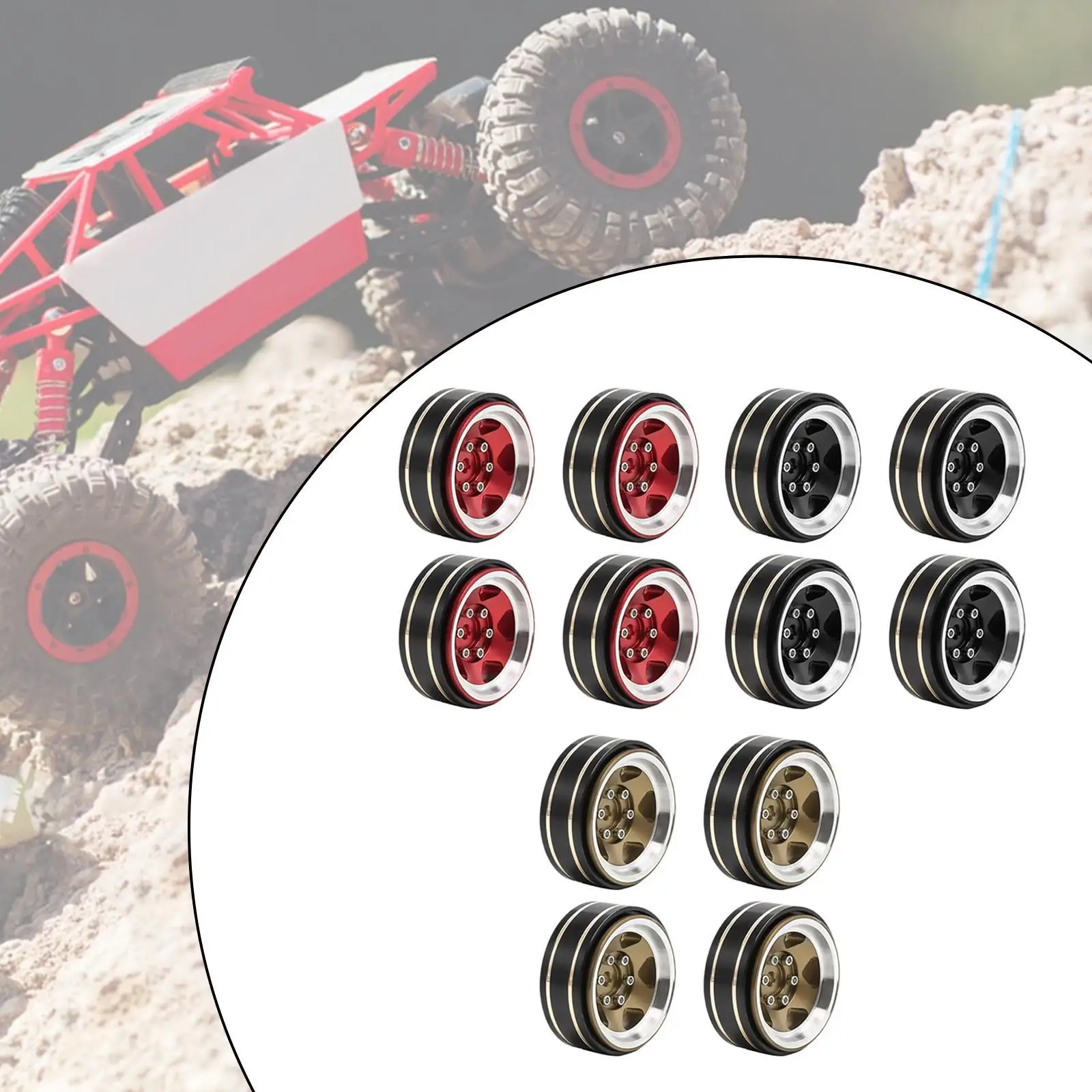 

4x1,3-дюймовые аксессуары для ступицы колеса с бисером, внешний диаметр 3,7 см для TRX4M SCX24 1/18, радиоуправляемые гусеничные машинки, профессиональный, прочный, легкий вес