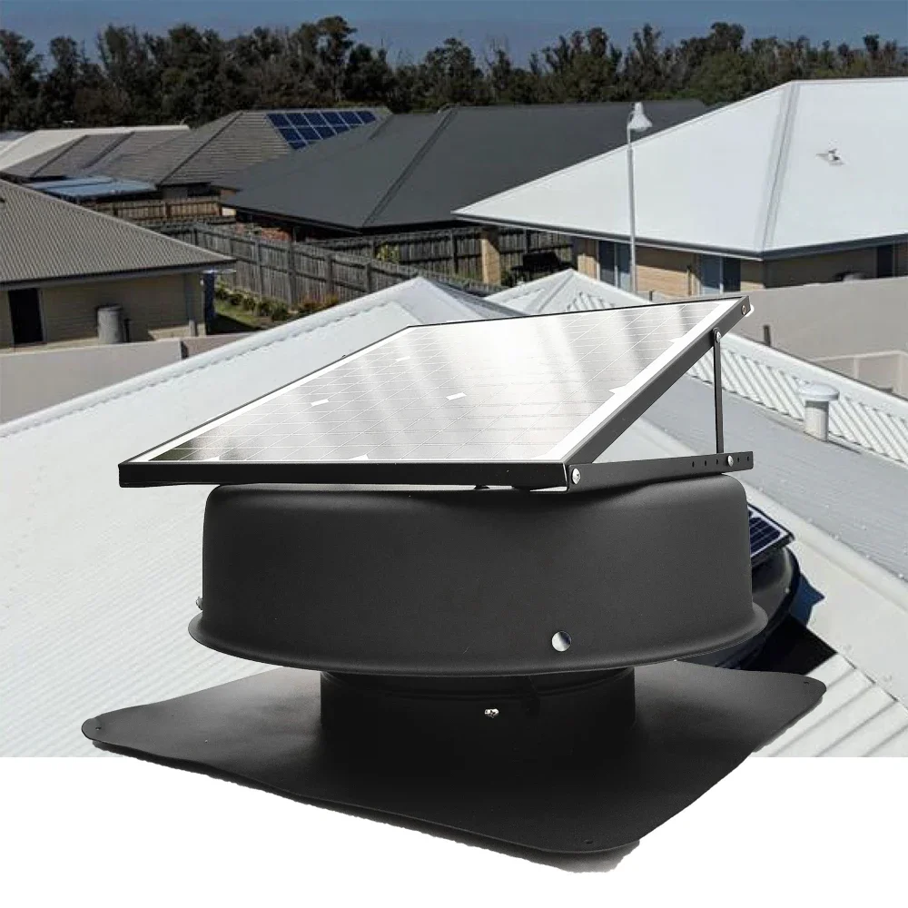 14 بوصة الصناعية تعمل بالطاقة الشمسية مروحة سقف تيار مستمر فرش السيارات مروحة عادم الهواء للمستودع ، العلية ، السقف ، المنزلية