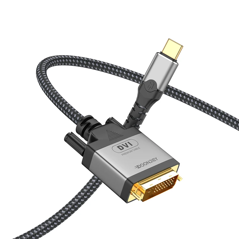 Kabel adapter USB-C na DVI 4K, adapter Type-C na DVI (24+1) męski-męski, przewód adapter do telewizora, monitora, projektora, MacBooka — zdjęcie produktu 7