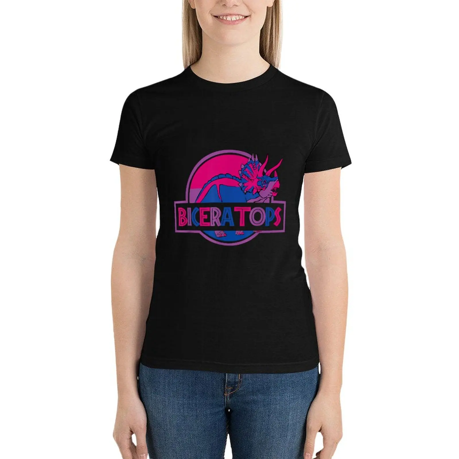 Biceratops Bisexual Ceratops Dinosaur LGBT Pride Month T-Shirt hippie clothes kawaii clothes vintage clothes woman t shirt