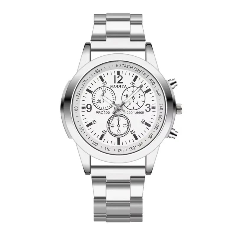 Relógio masculino pulseira de aço inoxidável três olhos grande mostrador negócios estilo luxo quartzo relógios de pulso presente reloj hombre relógios masculinos