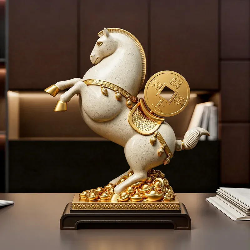 Creative Tangma Zodiac Wealth Statue Office Ornament Home Porch Decor High End Housewarming Gift Opening Present