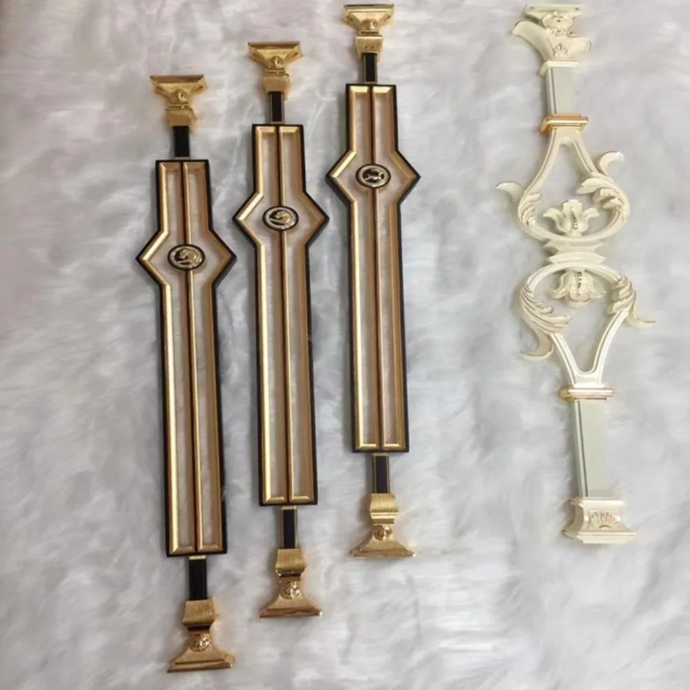 Popular style elegant decoration interior golden staircase railing design