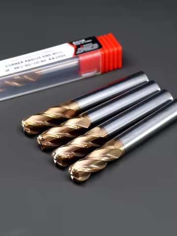 BB Corner Radius End Mill R Bullnose CNC Tungsten Carbide Steel Cutter Surface Machining Metal Router Tool 3 4 Flutes R0.5 R1