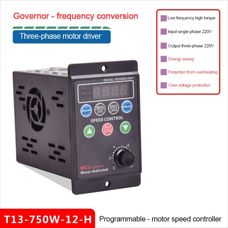 Imagem -04 - Regulador de Velocidade de Saída Trifásico de Entrada Monofásica do Conversor de Frequência do Motorista do Motor de 220v Display Digital do Tubo de Quatro Dígitos