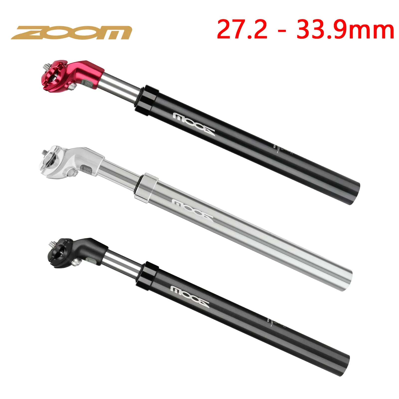 ZOOM-Assento de Suspensão para Mountain Bike, Amortecedor, Amortecimento, MTB, Espigão de Bicicleta, 27.2, 28.6, 30.4, 30.9, 31.6, 33.9mm