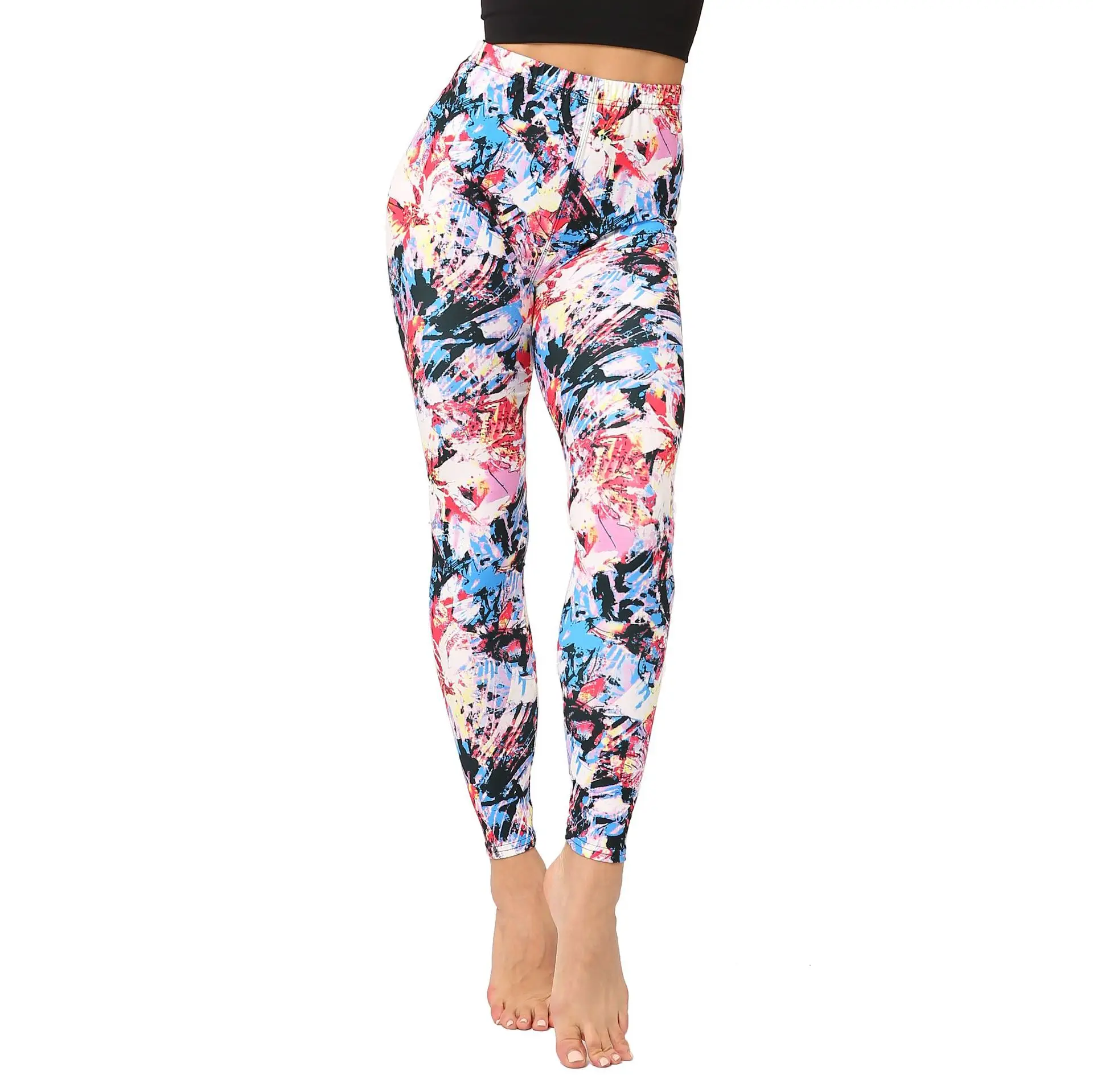 Floral Leggings High Waist Paisley Printed Legging For Women Highly Stretchable Fitness Tights Yoga Pants Workout Sportswear