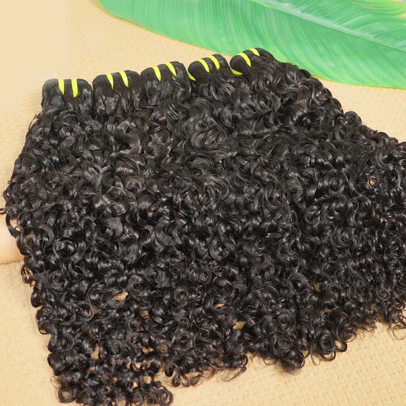 15A 미가공 버마산 생처녀 곱슬머리 묶음 특가 베트남산 인모 묶음 풀 익스텐션 탄력있는 픽시 곱슬 생모