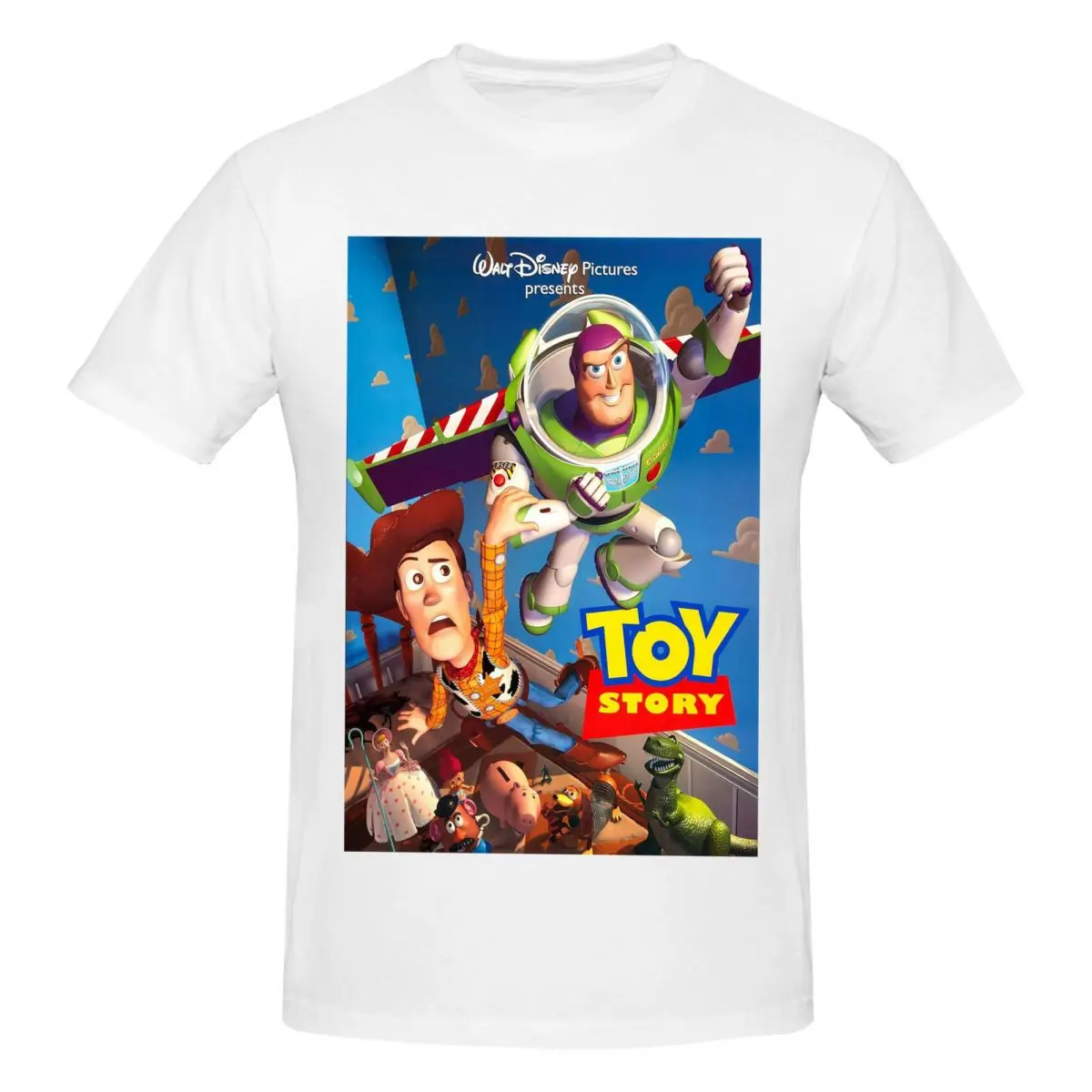 Toy Story Disney T-Shirt for Men Cotton Plus Size T Shirts Men's Tees Short Crew Neck Summer Clothes Tops S-6XL