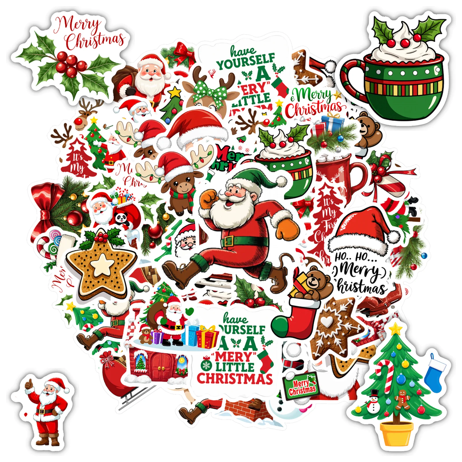 

35 шт., канцелярские наклейки Jolly, рождественские наклейки для учителей, награды, Санта-Клаус, детские водонепроницаемые наклейки, игрушки для ноутбуков, чемодана