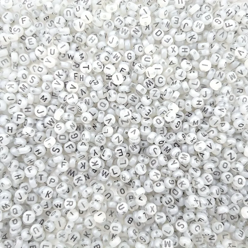 500/250pcs 7mm Night Light Round Alphabet Beads for DIY Jewelry Making Bracelet Necklace Accessories Handmade Materials