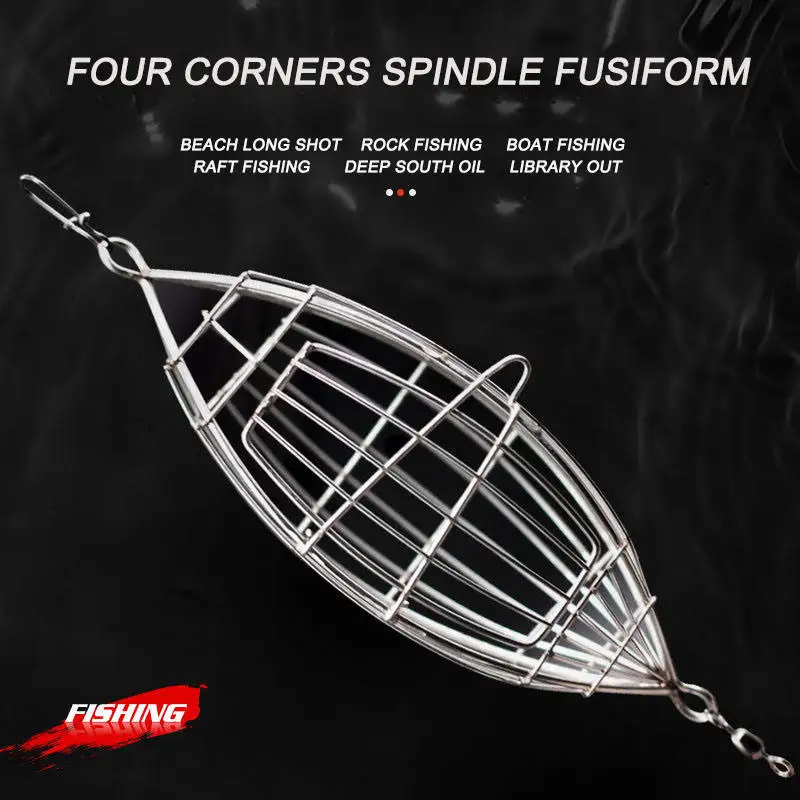 Fishing Tools Fishing Bait Cage Stainless Steel Carp Fishing Trap Cage Feeder Holder for Shrimp Crab Fish Baits