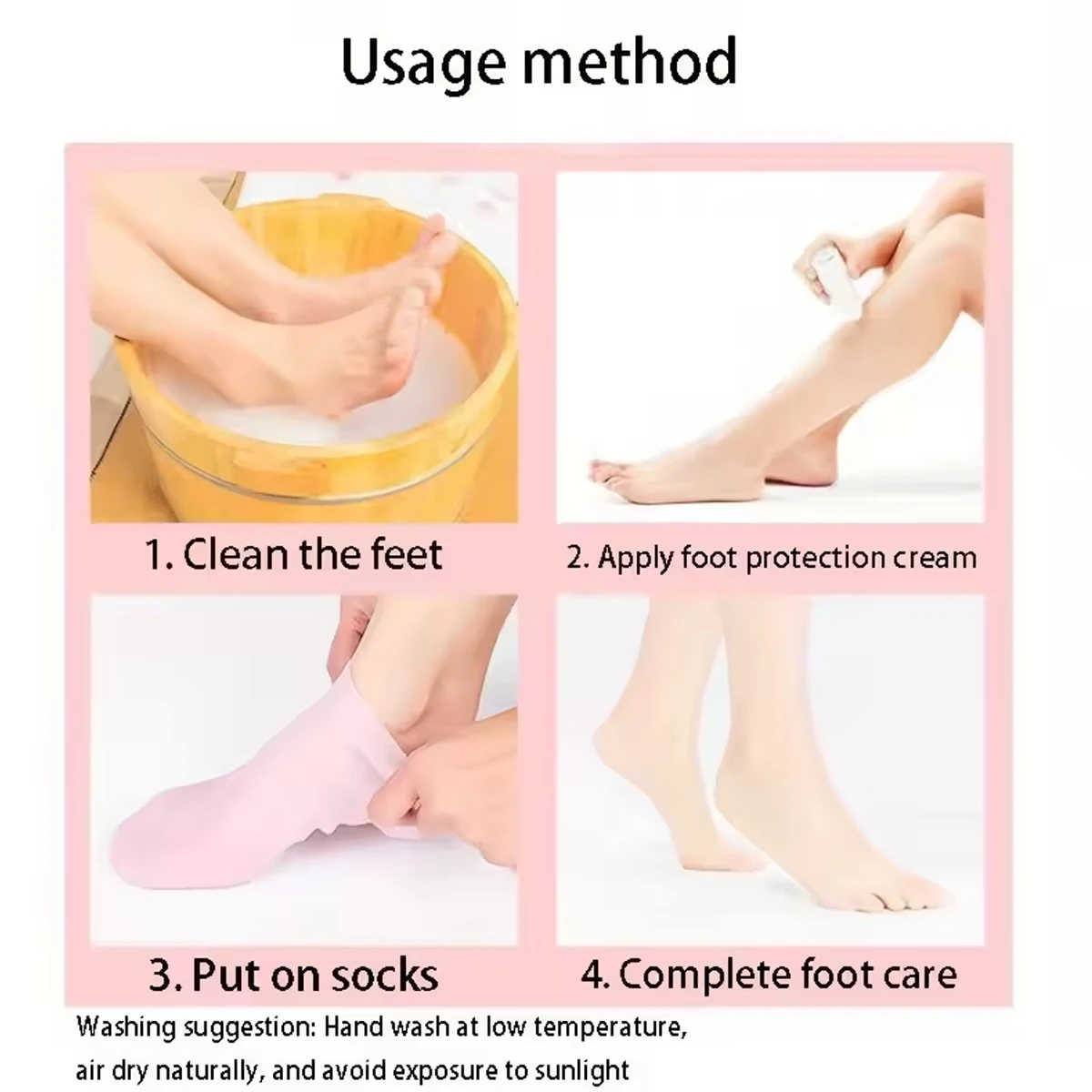 1/2 par-meias de gel de silicone hidratante para pés secos e rachados nutritivo para a pele lubrificante cuidados com os pés meias de massagem