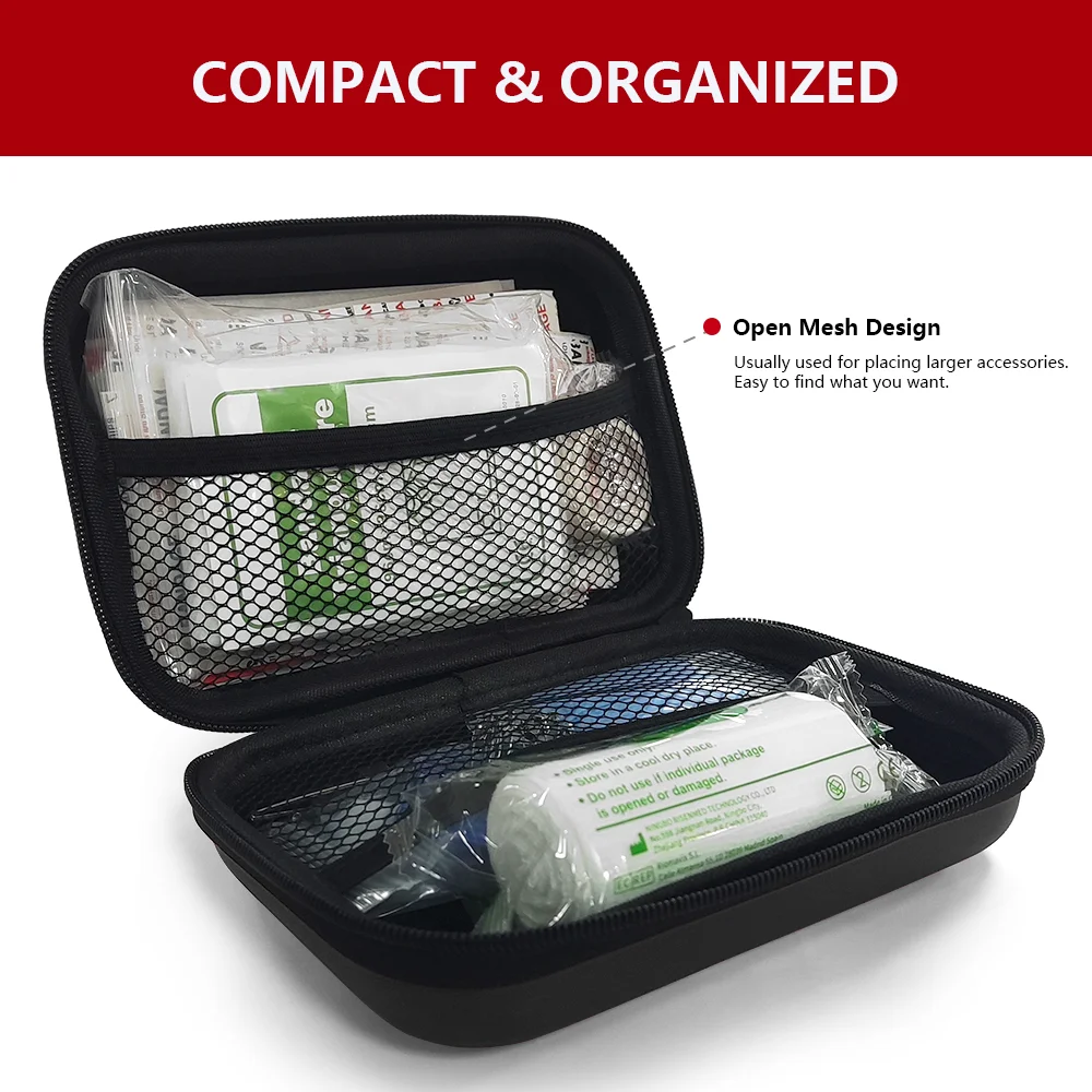 CARBOU 90pcs Waterproof Outdoor Travel Car First Aid Kit Home Small Medical Box Emergency Survival Kit Household Camping