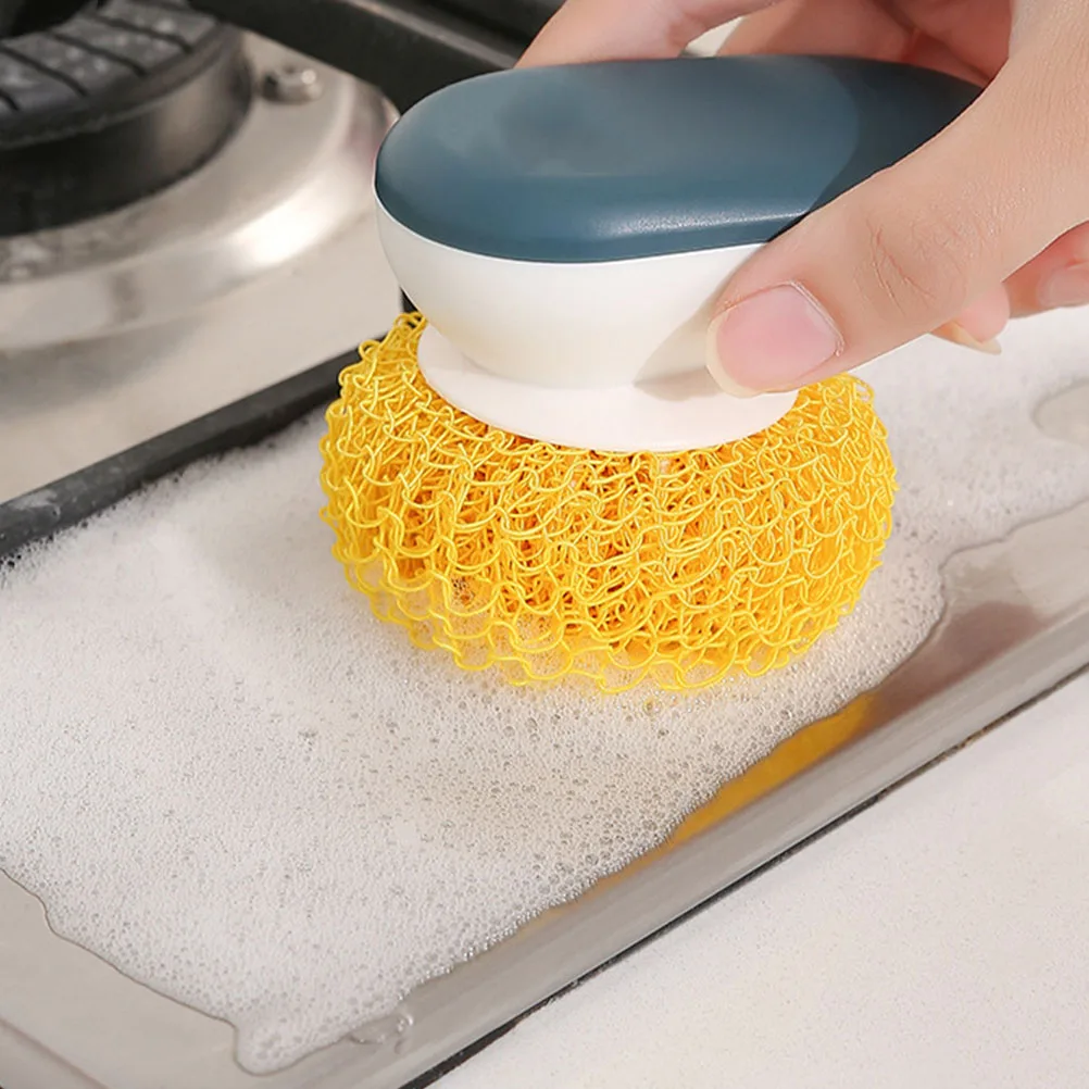 

2pcs Nano Cleaning Ball Fiber Round Pads Scrubbing Pad Non-scratch Dish Scrubber Replacebable Washing Ball Mesh Scourers Pot