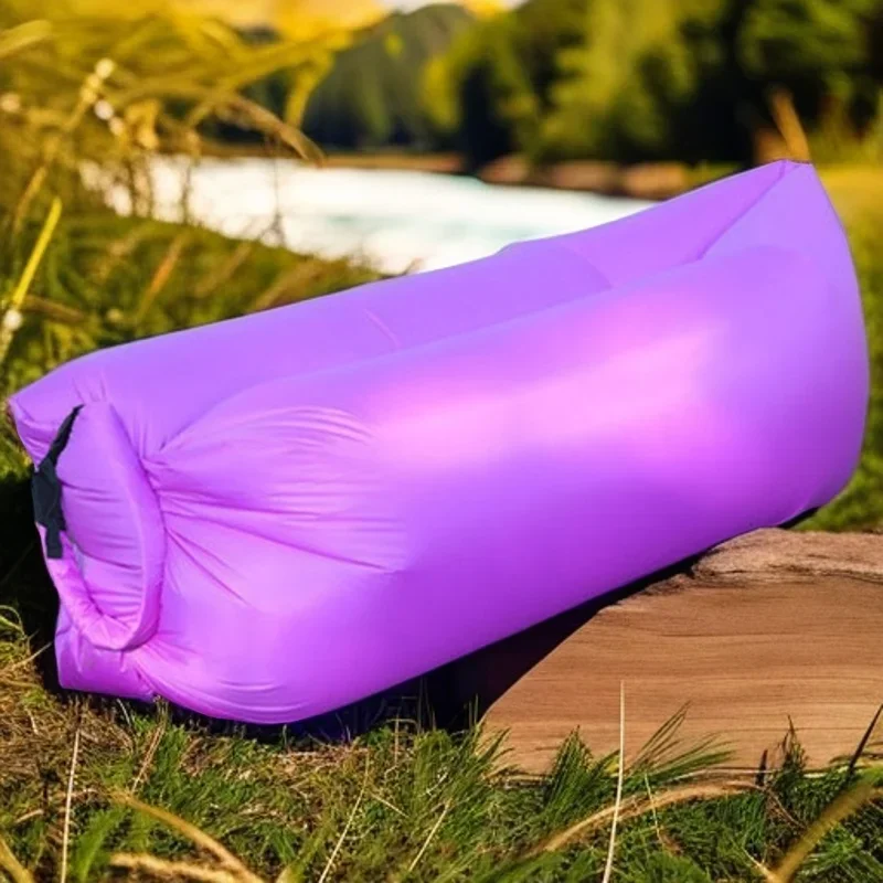 أريكة كسولة قابلة للنفخ، أريكة قابلة للنفخ للتخييم في الهواء الطلق، محمولة للمياه والشاطئ والعشب والتخييم، سرير هوائي قابل للطي 2