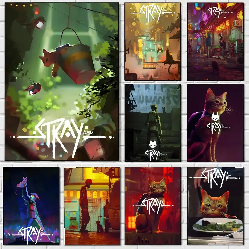 Video Game S-Stray Painting Calligraphy Durable Canvas Poster Wall Hanging Home Interior Decoration Art Mural Gift